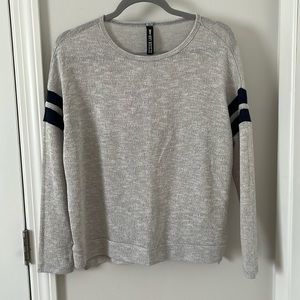 H&M sheer light long sleeve with stripped sleeves in size medium